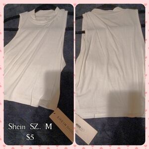 Shein White Sleeveless Top